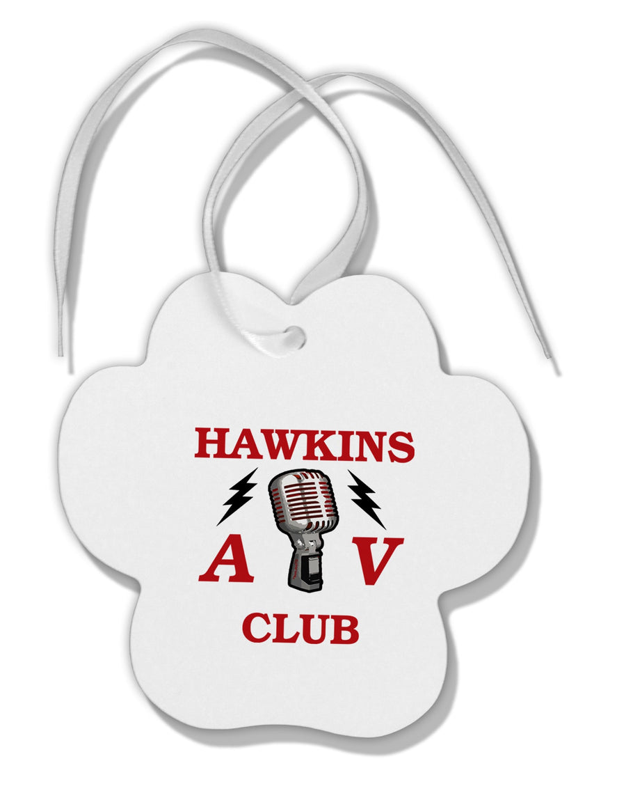 Hawkins AV Club Paw Print Shaped Ornament by TooLoud-Ornament-TooLoud-White-Davson Sales