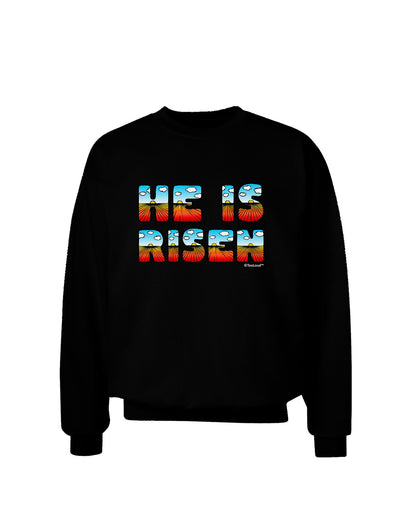 He Is Risen - Easter - Sunrise Letters Adult Dark Sweatshirt-Sweatshirts-TooLoud-Black-Small-Davson Sales