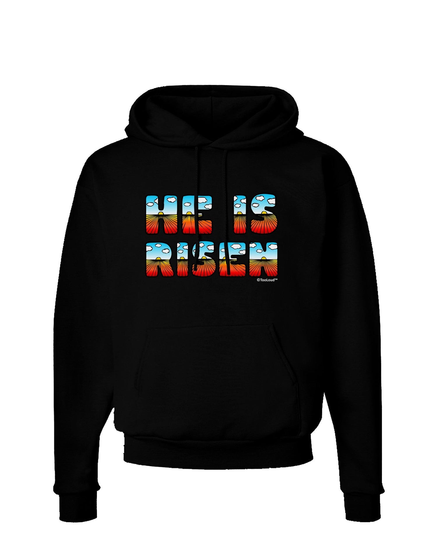 He Is Risen - Easter - Sunrise Letters Dark Hoodie Sweatshirt-Hoodie-TooLoud-Black-Small-Davson Sales