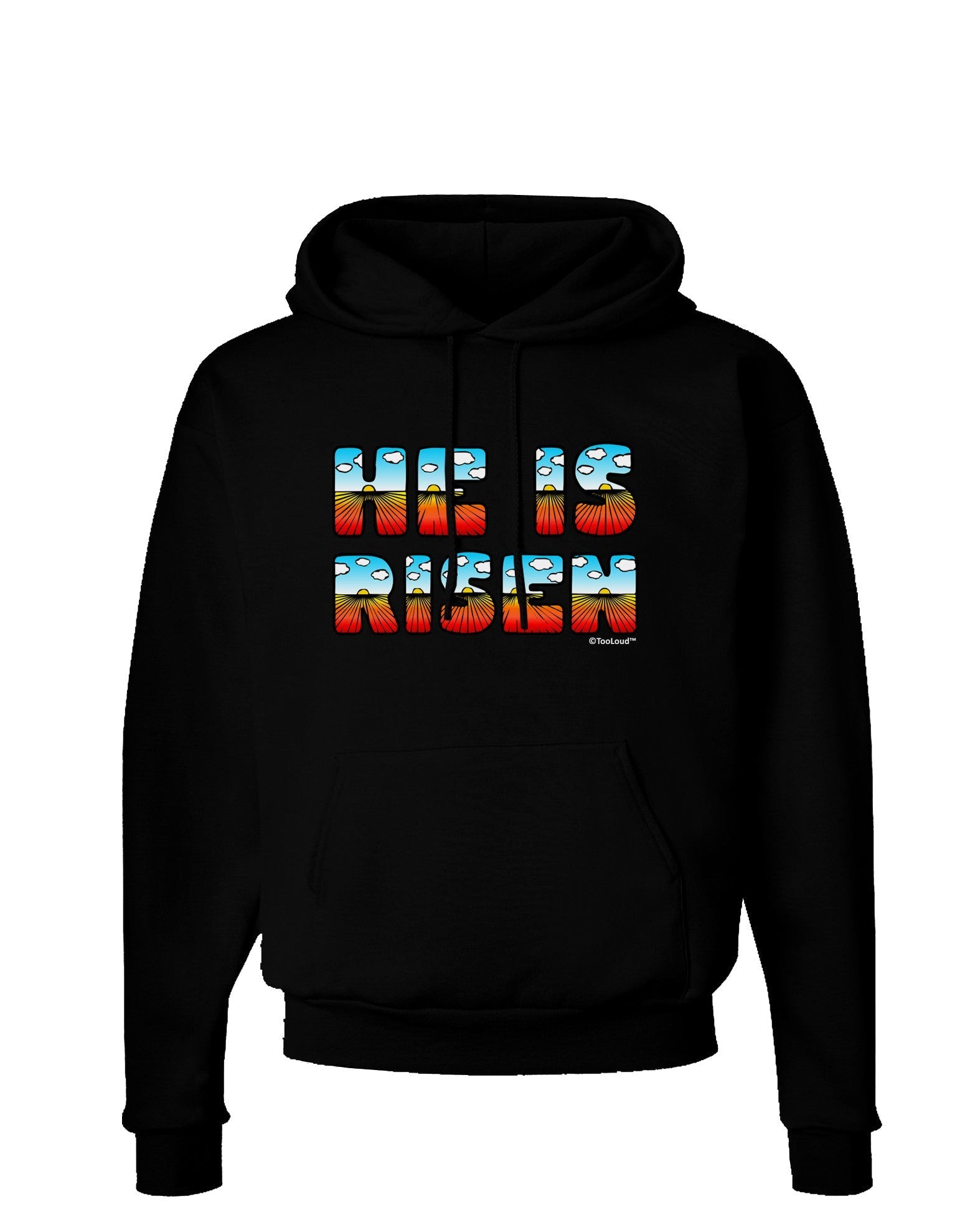 He Is Risen - Easter - Sunrise Letters Dark Hoodie Sweatshirt-Hoodie-TooLoud-Black-Small-Davson Sales