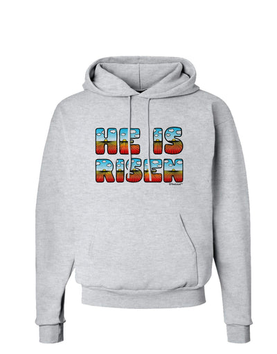 He Is Risen - Easter - Sunrise Letters Hoodie Sweatshirt-Hoodie-TooLoud-AshGray-Small-Davson Sales