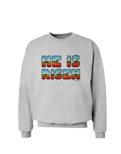 He Is Risen - Easter - Sunrise Letters Sweatshirt-Sweatshirts-TooLoud-AshGray-Small-Davson Sales