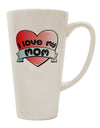 Heart Banner Design 16 Ounce Conical Latte Coffee Mug - Expertly Crafted for Moms by TooLoud-Conical Latte Mug-TooLoud-White-Davson Sales