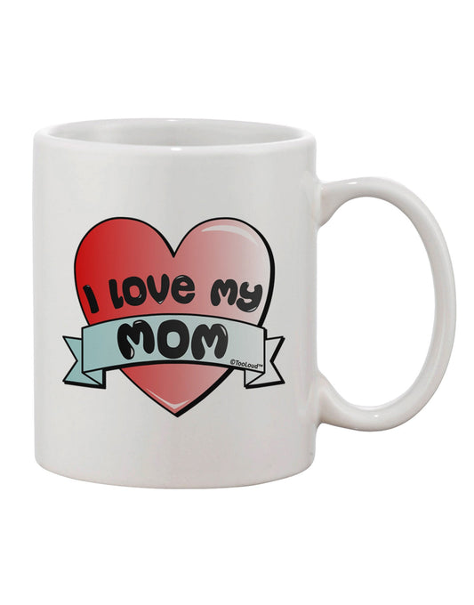 Heart Banner Design Printed 11 oz Coffee Mug - A Delight for Moms by TooLoud-11 OZ Coffee Mug-TooLoud-White-Davson Sales