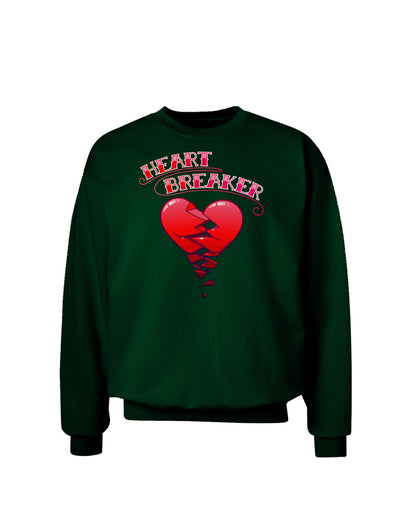 Heart Breaker Cute Adult Dark Sweatshirt by-Sweatshirts-TooLoud-Deep-Forest-Green-Small-Davson Sales