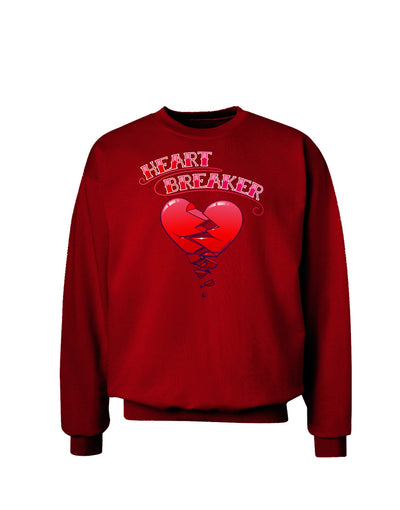 Heart Breaker Cute Adult Dark Sweatshirt by-Sweatshirts-TooLoud-Deep-Red-Small-Davson Sales