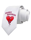 Heart Breaker Cute Printed White Necktie by