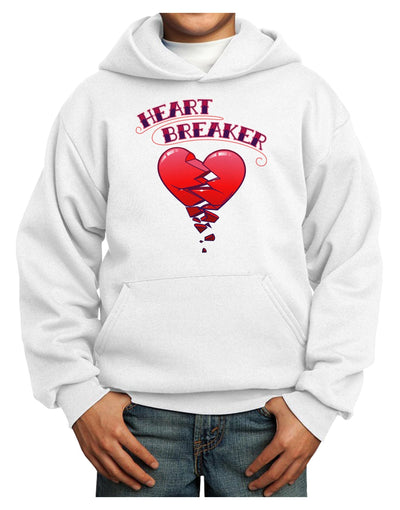 Heart Breaker Cute Youth Hoodie Pullover Sweatshirt by-Youth Hoodie-TooLoud-White-XS-Davson Sales