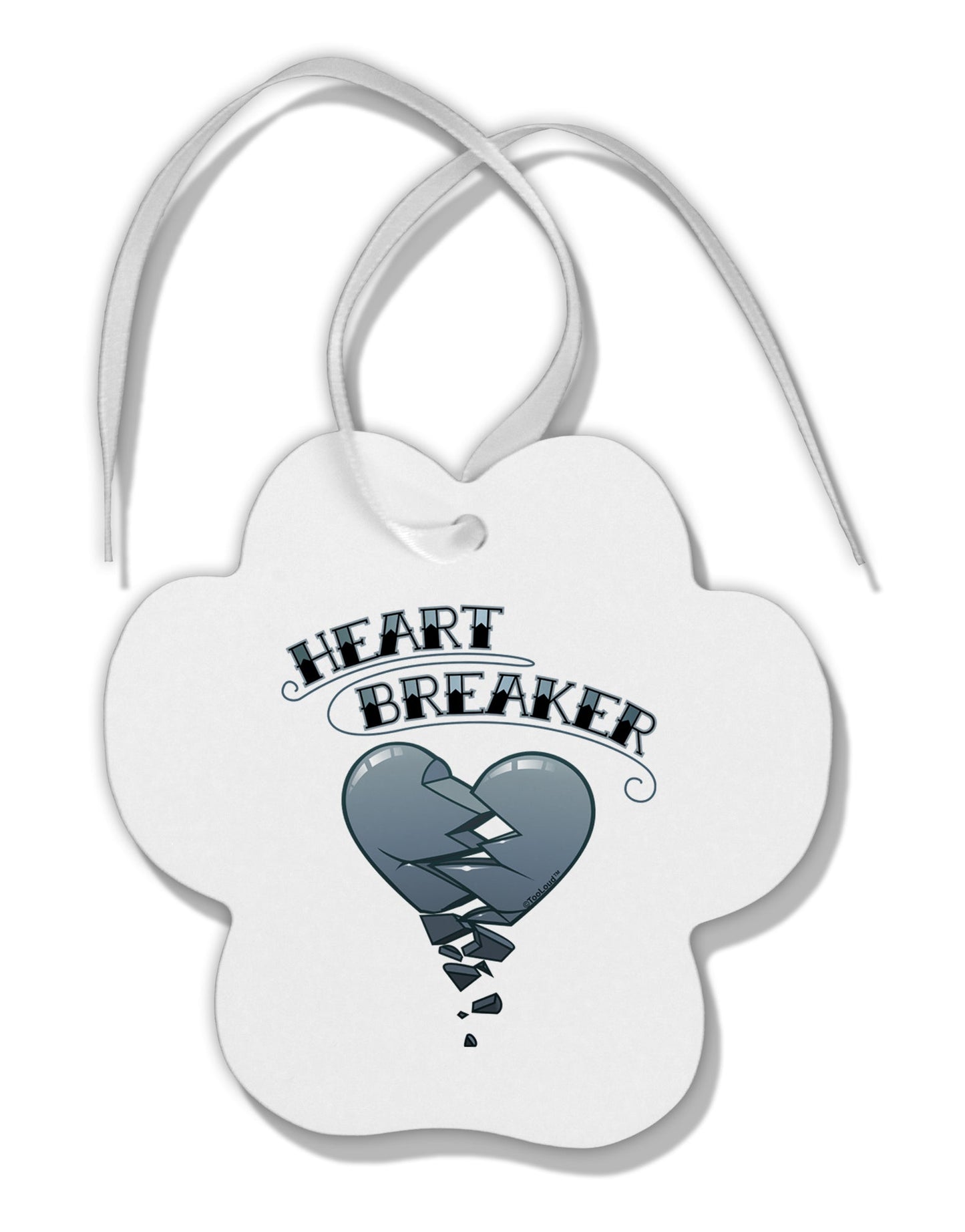 Heart Breaker Manly Paw Print Shaped Ornament by TooLoud-TooLoud-White-Davson Sales