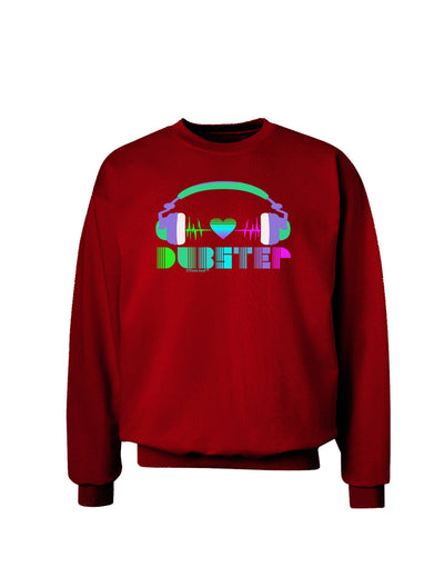 Heart Dubstep Adult Dark Sweatshirt-Sweatshirts-TooLoud-Deep-Red-Small-Davson Sales