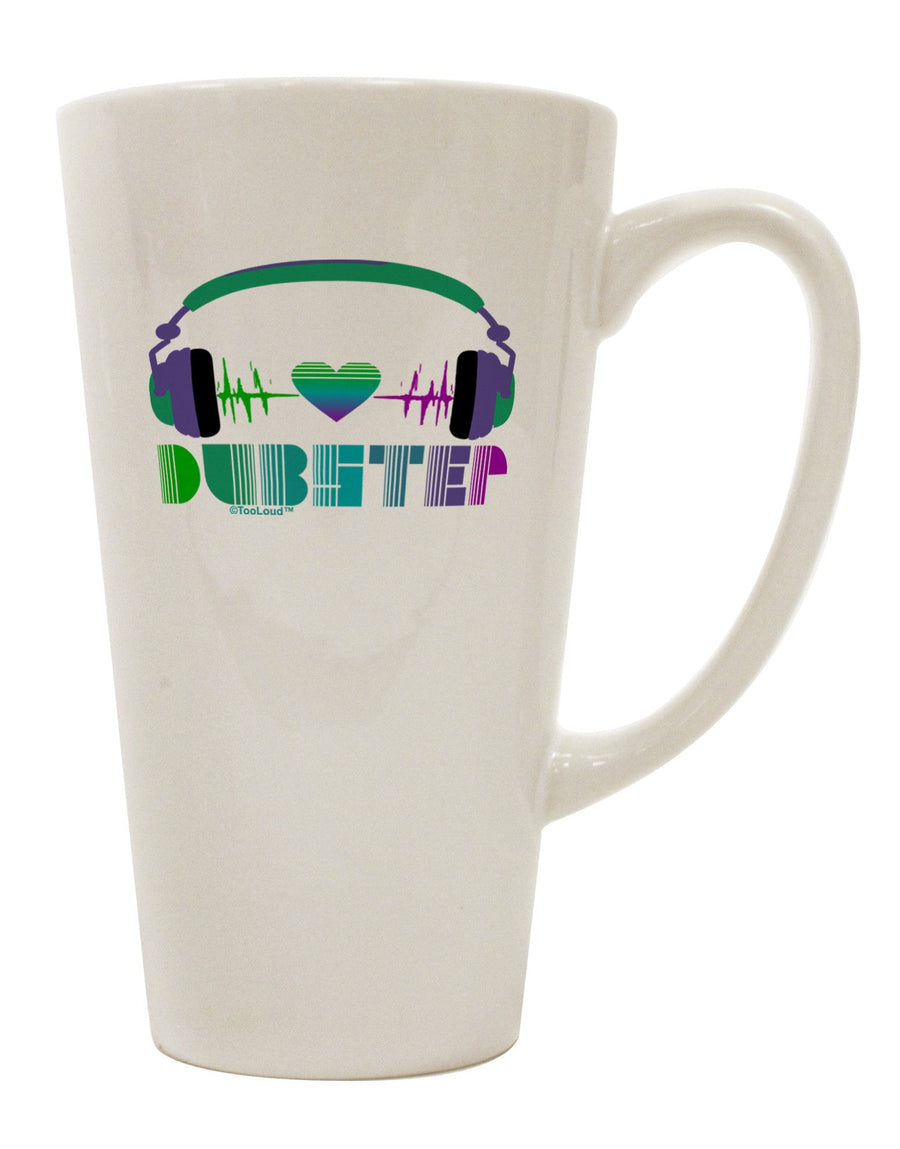 Heart Dubstep Conical Latte Coffee Mug - Expertly Crafted Drinkware-Conical Latte Mug-TooLoud-White-Davson Sales