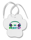 Heart Dubstep Paw Print Shaped Ornament-Ornament-TooLoud-White-Davson Sales