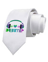 Heart Dubstep Printed White Necktie