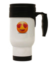 Heart Eye Emoji Stainless Steel 14oz Travel Mug-Travel Mugs-TooLoud-White-Davson Sales