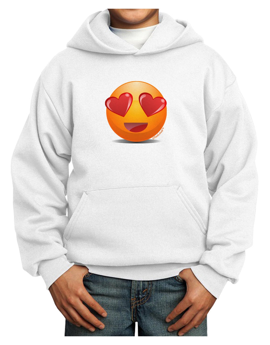 Heart Eye Emoji Youth Hoodie Pullover Sweatshirt-Youth Hoodie-TooLoud-White-XS-Davson Sales