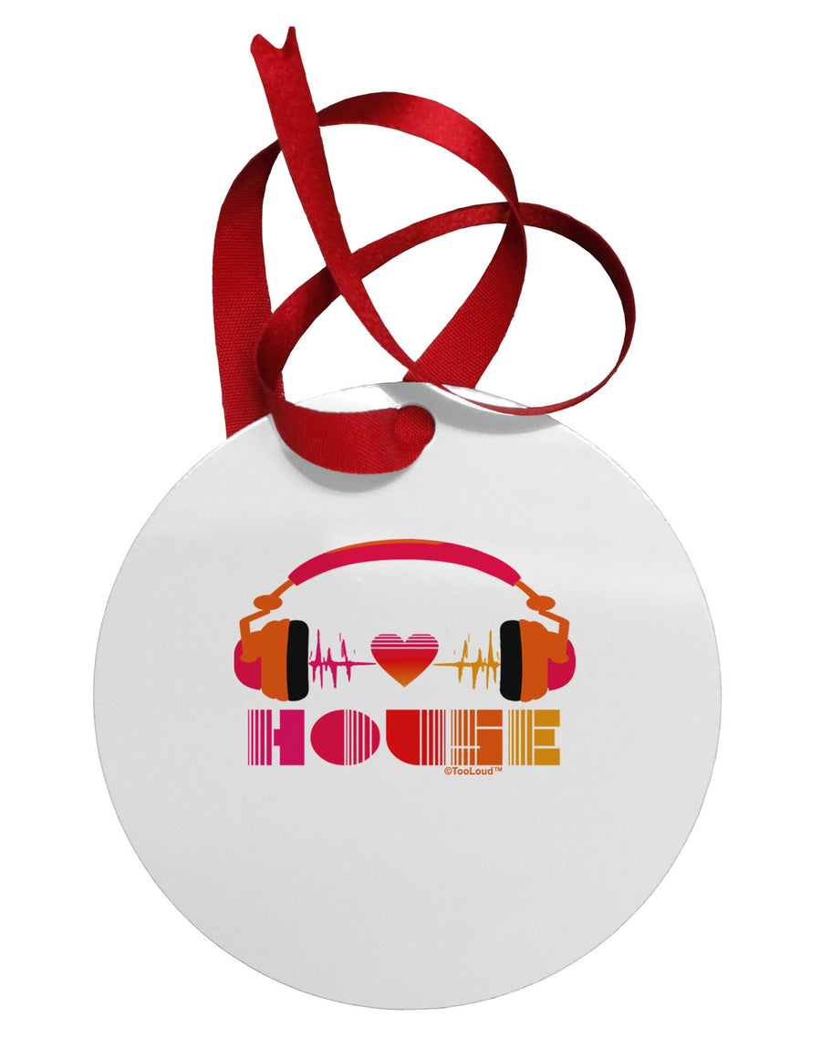 Heart House Circular Metal Ornament-Ornament-TooLoud-White-Davson Sales