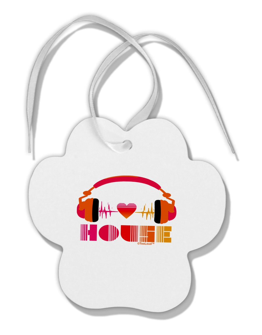 Heart House Paw Print Shaped Ornament-Ornament-TooLoud-White-Davson Sales