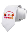 Heart House Printed White Necktie