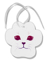 Heart Kitten Paw Print Shaped Ornament by TooLoud-Ornament-TooLoud-White-Davson Sales