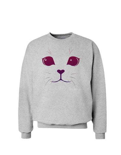 Heart Kitten Sweatshirt by-Sweatshirts-TooLoud-AshGray-Small-Davson Sales