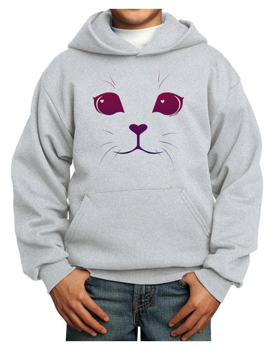 Heart Kitten Youth Hoodie Pullover Sweatshirt by-Youth Hoodie-TooLoud-Ash-XS-Davson Sales