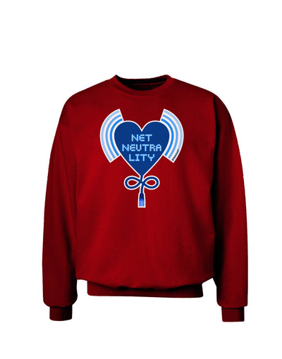 Heart Net Neutrality Adult Dark Sweatshirt-Sweatshirts-TooLoud-Deep-Red-Small-Davson Sales