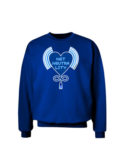 Heart Net Neutrality Adult Dark Sweatshirt-Sweatshirts-TooLoud-Deep-Royal-Blue-Small-Davson Sales