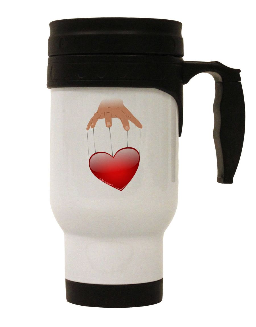 Heart on Puppet Strings Stainless Steel 14oz Travel Mug-Travel Mugs-TooLoud-White-Davson Sales