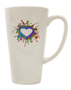 Heart Paint Splatter Conical Latte Coffee Mug - Expertly Crafted Drinkware-Conical Latte Mug-TooLoud-White-Davson Sales