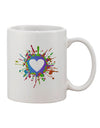 Heart Paint Splatter Printed 11 oz Coffee Mug - Exquisite Drinkware Expertise-11 OZ Coffee Mug-TooLoud-White-Davson Sales