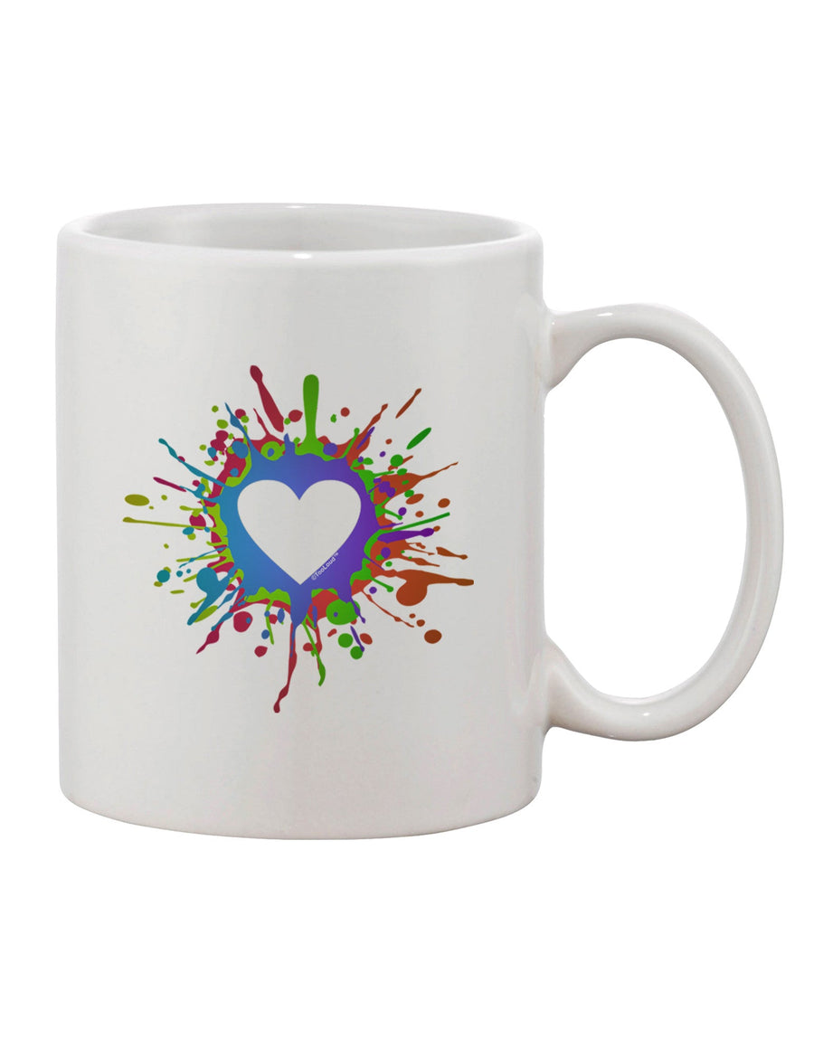 Heart Paint Splatter Printed 11 oz Coffee Mug - Exquisite Drinkware Expertise-11 OZ Coffee Mug-TooLoud-White-Davson Sales