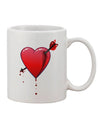Heart-Shaped Bleeding Print 11 oz Coffee Mug - Expertly Crafted by TooLoud-11 OZ Coffee Mug-TooLoud-White-Davson Sales