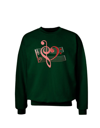 Heart Sheet Music Adult Dark Sweatshirt-Sweatshirts-TooLoud-Deep-Forest-Green-Small-Davson Sales