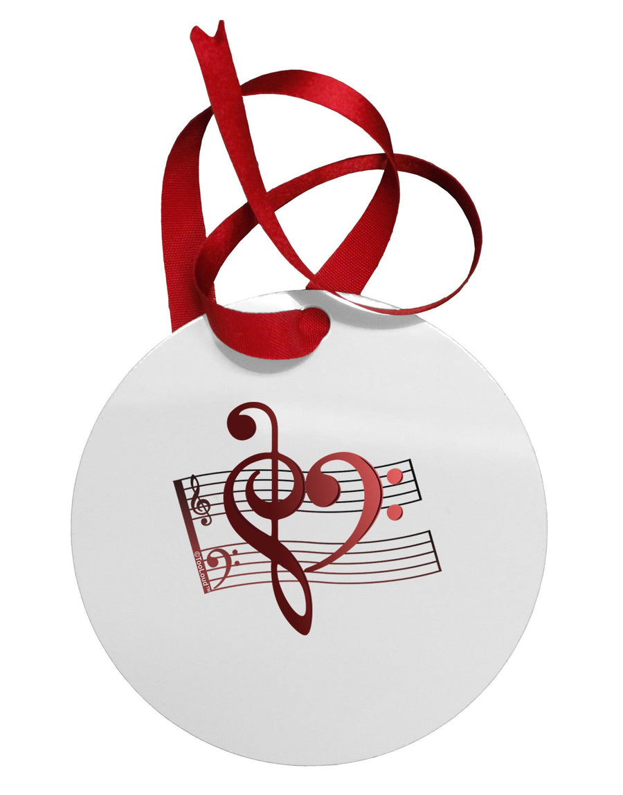 Heart Sheet Music Circular Metal Ornament-Ornament-TooLoud-White-Davson Sales