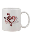 Heart Sheet Music Printed 11 oz Coffee Mug - Exquisite Drinkware Expertise-11 OZ Coffee Mug-TooLoud-White-Davson Sales