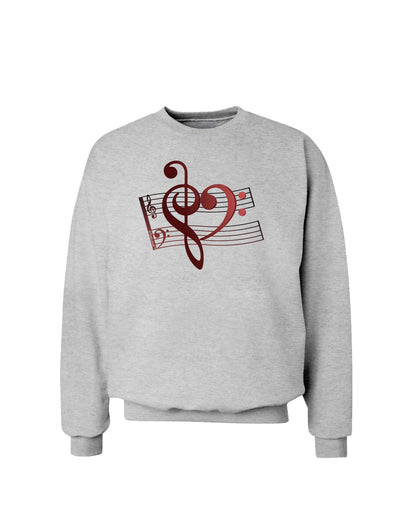 Heart Sheet Music Sweatshirt-Sweatshirts-TooLoud-AshGray-Small-Davson Sales