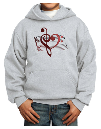 Heart Sheet Music Youth Hoodie Pullover Sweatshirt-Youth Hoodie-TooLoud-Ash-XS-Davson Sales