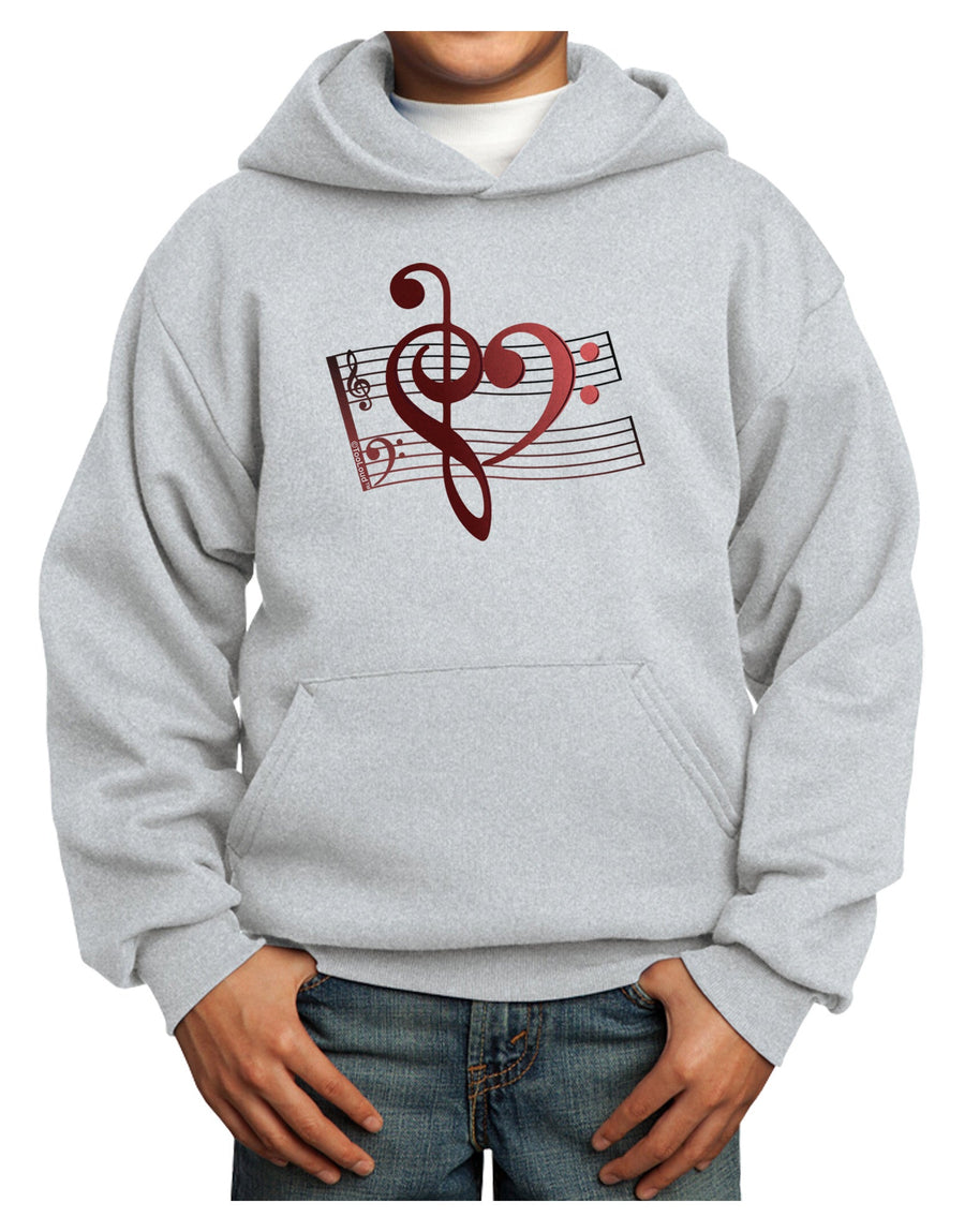 Heart Sheet Music Youth Hoodie Pullover Sweatshirt-Youth Hoodie-TooLoud-White-XS-Davson Sales