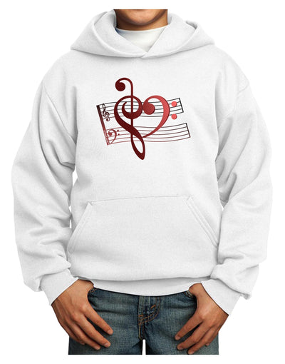 Heart Sheet Music Youth Hoodie Pullover Sweatshirt-Youth Hoodie-TooLoud-White-XS-Davson Sales