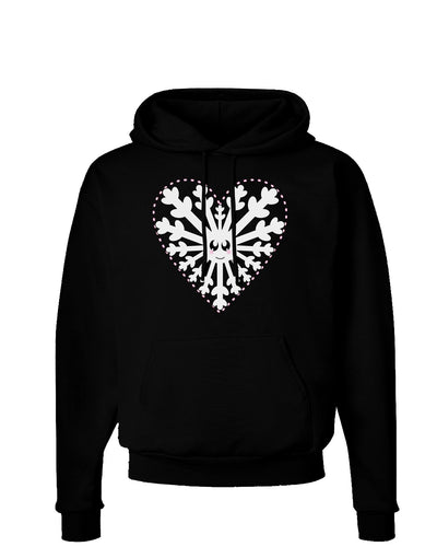 Heart Snowflake Christmas Dark Hoodie Sweatshirt-Hoodie-TooLoud-Black-Small-Davson Sales