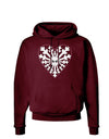 Heart Snowflake Christmas Dark Hoodie Sweatshirt-Hoodie-TooLoud-Maroon-Small-Davson Sales