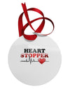 Heart Stopper Circular Metal Ornament-Ornament-TooLoud-White-Davson Sales