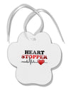 Heart Stopper Paw Print Shaped Ornament-Ornament-TooLoud-White-Davson Sales