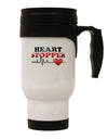 Heart Stopper Stainless Steel 14oz Travel Mug-Travel Mugs-TooLoud-White-Davson Sales