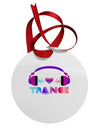 Heart Trance Circular Metal Ornament-Ornament-TooLoud-White-Davson Sales