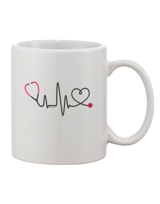 Heartbeat Printed 11 oz Coffee Mug - Perfect for Drinkware Enthusiasts TooLoud-11 OZ Coffee Mug-TooLoud-White-Davson Sales