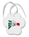 Hecho en Mexico Eagle Symbol - Mexican Flag Paw Print Shaped Ornament by TooLoud-Ornament-TooLoud-White-Davson Sales