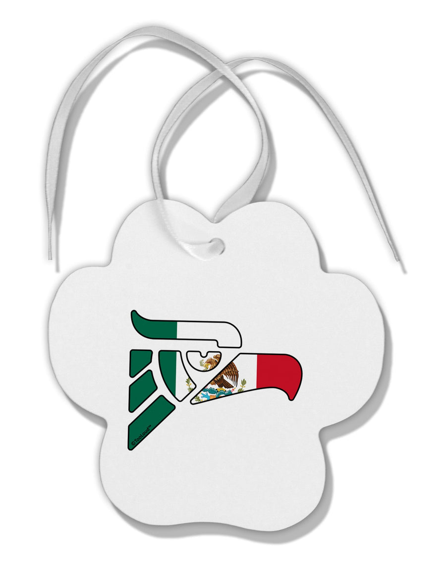 Hecho en Mexico Eagle Symbol - Mexican Flag Paw Print Shaped Ornament by TooLoud-Ornament-TooLoud-White-Davson Sales