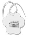 Helicopter Sketch Paw Print Shaped Ornament-Ornament-TooLoud-White-Davson Sales