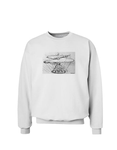 Helicopter Sketch Sweatshirt-Sweatshirts-TooLoud-White-Small-Davson Sales